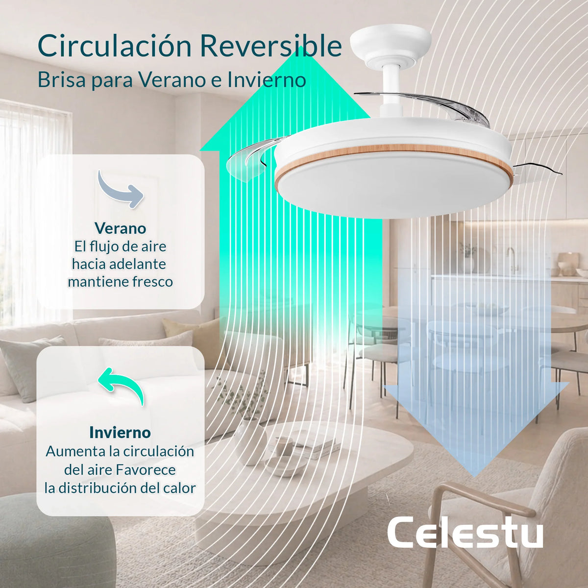 Ventilador de techo con 8 velocidades