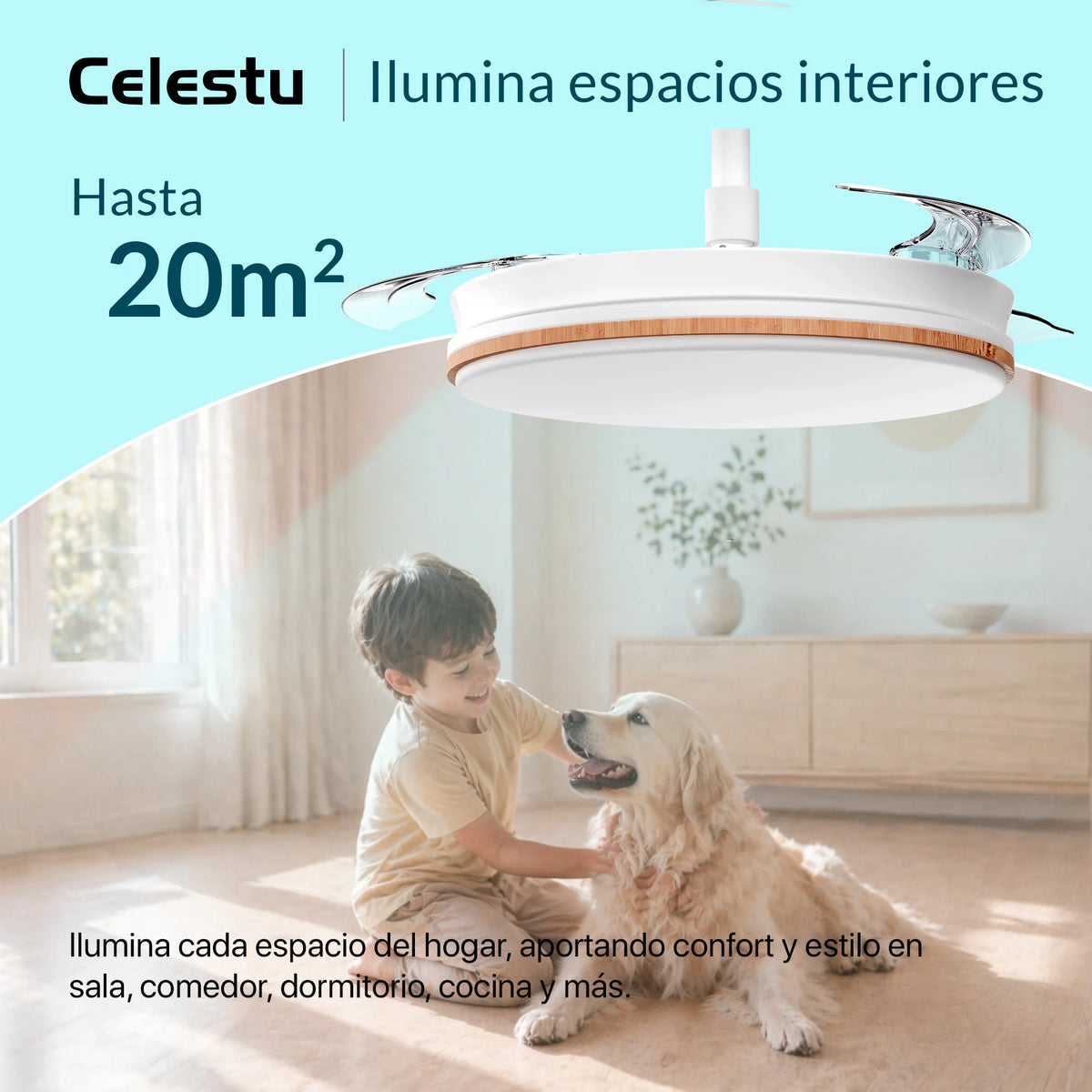 Ventilador de techo con 8 velocidades
